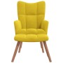 Sillón de relax con taburete terciopelo amarillo mostaza en Sillones | Comprar online en Foru.es