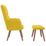 Sillón de relax con taburete terciopelo amarillo mostaza en Sillones | Comprar online en Foru.es