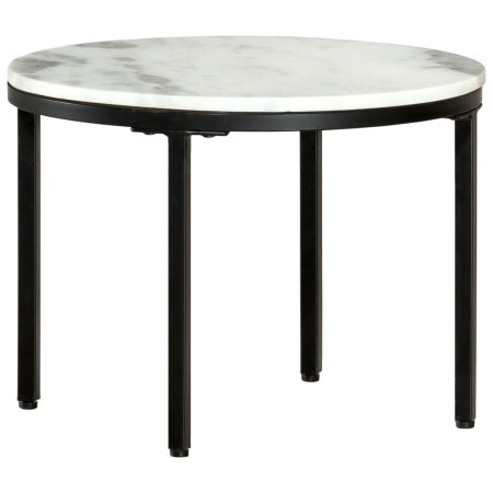 Mesa de centro mármol macizo auténtico blanco y negro Ø50 cm de , Mesas de centro - Ref: Foro24-286411, Precio: 95,30 €, Desc...