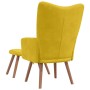 Sillón de relax con taburete terciopelo amarillo mostaza en Sillones | Comprar online en Foru.es