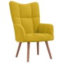 Sillón de relax con taburete terciopelo amarillo mostaza en Sillones | Comprar online en Foru.es