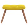 Sillón de relax con taburete terciopelo amarillo mostaza en Sillones | Comprar online en Foru.es