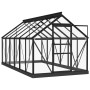 Invernadero de vidrio gris antracita aluminio 155x298x191 cm de , Invernaderos - Ref: Foro24-3082335, Precio: 765,76 €, Descu...