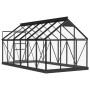 Invernadero de vidrio gris antracita aluminio 155x298x191 cm de , Invernaderos - Ref: Foro24-3082335, Precio: 765,76 €, Descu...