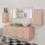 Conjunto de muebles de baño con lavabo y grifo 11 piezas beige de , Muebles de baño - Ref: Foro24-273688, Precio: 434,80 €, D...