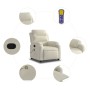 Sillón de masaje reclinable de terciopelo crema de , Sillones - Ref: Foro24-373520, Precio: 265,22 €, Descuento: %