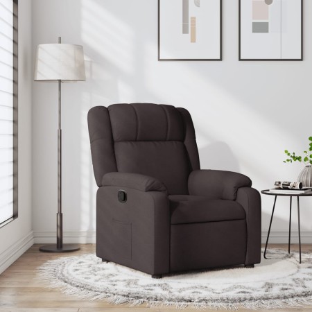 Sillón reclinable de tela marrón oscuro de , Sillones - Ref: Foro24-373541, Precio: 224,94 €, Descuento: -5%%