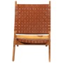 Silla de relax plegable cuero auténtico marrón de , Taburetes y sillas plegables - Ref: Foro24-356376, Precio: 172,38 €, Desc...