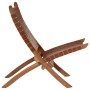 Silla de relax plegable cuero auténtico marrón de , Taburetes y sillas plegables - Ref: Foro24-356376, Precio: 172,38 €, Desc...