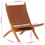 Silla de relax plegable cuero auténtico marrón de , Taburetes y sillas plegables - Ref: Foro24-356376, Precio: 172,38 €, Desc...