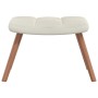 Sillón de relax con taburete terciopelo blanco crema en Sillones | Comprar online en Foru.es