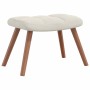 Sillón de relax con taburete terciopelo blanco crema en Sillones | Comprar online en Foru.es