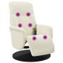 Sillón reclinable masaje con reposapiés terciopelo color crema | Foro24.es | Tu tienda online para hogar, jardín y más Foro24.es