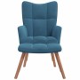 Sillón de relax con taburete terciopelo azul en Sillones | Comprar online en Foru.es