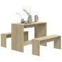 Juego de comedor 3 piezas madera contrachapada roble Sonoma de vidaXL, muebles para cocinas y comedores - Ref: Foro24-809479,...
