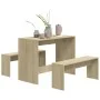Juego de comedor 3 piezas madera contrachapada roble Sonoma de vidaXL, muebles para cocinas y comedores - Ref: Foro24-809479,...