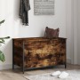 Banco almacenaje madera ingeniería roble ahumado 80x42,5x50 cm | Foro24.es | Tu tienda online para hogar, jardín y más Foro24.es
