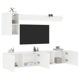 Muebles de TV de pared 5 piezas madera de ingeniería blanco de , Muebles TV - Ref: Foro24-3216496, Precio: 179,36 €, Descuent...