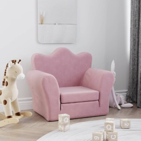 Sofá cama para niños felpa suave rosa de , Mobiliario para bebés y niños pequeños - Ref: Foro24-357057, Precio: 39,65 €, Desc...