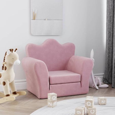 Sofá cama para niños felpa suave rosa de , Mobiliario para bebés y niños pequeños - Ref: Foro24-357057, Precio: 39,65 €, Desc...