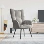 Sillón de relax de terciopelo gris claro en Sillones | Comprar online en Foru.es