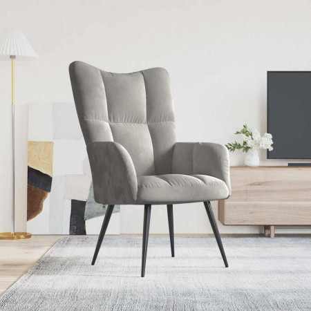 Sillón de relax de terciopelo gris claro en Sillones | Comprar online en Foru.es