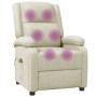 Sillón de masaje de cuero sintético blanco crema de , Sillones de masaje eléctricos - Ref: Foro24-340163, Precio: 225,67 €, D...
