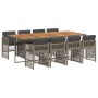 Set comedor jardín 9 pzas y cojines ratán sintético gris | Foro24.es | Tu tienda online para hogar, jardín y más Foro24.es