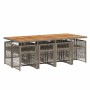 Set comedor jardín 9 pzas y cojines ratán sintético gris | Foro24.es | Tu tienda online para hogar, jardín y más Foro24.es
