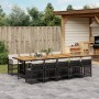 Set de comedor jardín 11 pzas con cojines ratán sintético negro de , Conjuntos de jardín - Ref: Foro24-3210939, Precio: 865,9...