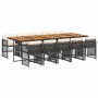 Set de comedor jardín 11 pzas con cojines ratán sintético negro de , Conjuntos de jardín - Ref: Foro24-3210939, Precio: 865,9...