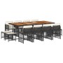 Set comedor de jardín con cojines 13 pzas ratán sintético negro de , Conjuntos de jardín - Ref: Foro24-3210987, Precio: 802,3...