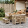 Set comedor de jardín 9 pzas con cojines ratán sintético beige de , Conjuntos de jardín - Ref: Foro24-3210964, Precio: 394,08...