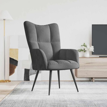 Sillón de relax de terciopelo gris oscuro en Sillones | Comprar online en Foru.es