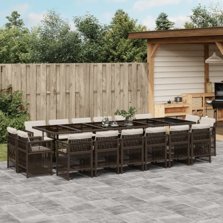 Set de muebles jardín 17 pzas y cojines ratán sintético marrón | Foro24.es | Tu tienda online para hogar, jardín y más Foro24.es