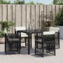 Sillas de jardín con cojines 4 unidades ratán sintético negro de , Sillas de jardín - Ref: Foro24-364966, Precio: 197,59 €, D...