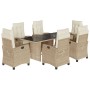 Set comedor de jardín 7 pzas con cojines ratán sintético beige de , Conjuntos de jardín - Ref: Foro24-3212692, Precio: 854,36...