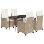 Set comedor de jardín 5 pzas con cojines ratán sintético beige de , Conjuntos de jardín - Ref: Foro24-3212805, Precio: 643,28...
