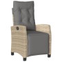 Sillón reclinable jardín reposapiés 2 uds ratán PE beige mezcla de , Sillas de jardín - Ref: Foro24-365245, Precio: 284,02 €,...