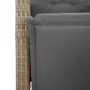 Sillón reclinable jardín reposapiés 2 uds ratán PE beige mezcla de , Sillas de jardín - Ref: Foro24-365245, Precio: 284,02 €,...