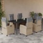 Set comedor de jardín 7 pzas con cojines ratán sintético beige | Foro24.es | Tu tienda online para hogar, jardín y más Foro24.es