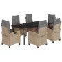 Set comedor de jardín 7 pzas con cojines ratán sintético beige | Foro24.es | Tu tienda online para hogar, jardín y más Foro24.es