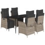 Set comedor de jardín 5 piezas con cojines ratán sintético gris de , Conjuntos de jardín - Ref: Foro24-3213422, Precio: 633,6...