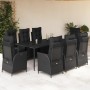 Set de comedor de jardín 9 pzas y cojines ratán sintético negro de , Conjuntos de jardín - Ref: Foro24-3213398, Precio: 1,00 ...