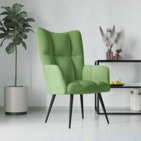 Sillón de relax de terciopelo verde claro en Sillones | Comprar online en Foru.es