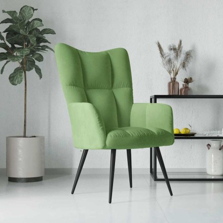 Sillón de relax de terciopelo verde claro en Sillones | Comprar online en Foru.es