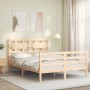 Estructura de cama con cabecero madera maciza 120x200 cm de vidaXL, Camas y somieres - Ref: Foro24-3194436, Precio: 118,85 €,...