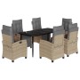 Set comedor de jardín 7 pzas con cojines ratán sintético beige de , Conjuntos de jardín - Ref: Foro24-3213020, Precio: 975,53...
