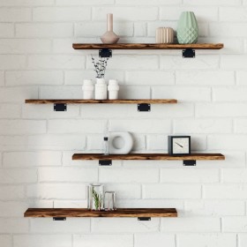 Estantes pared 4 uds madera ingeniería roble humo 60x10x1,5 cm de , Estanterías - Ref: Foro24-838225, Precio: 20,36 €, Descue...
