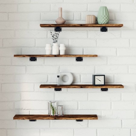 Estantes pared 4 uds madera ingeniería roble humo 60x10x1,5 cm de , Estanterías - Ref: Foro24-838225, Precio: 20,36 €, Descue...